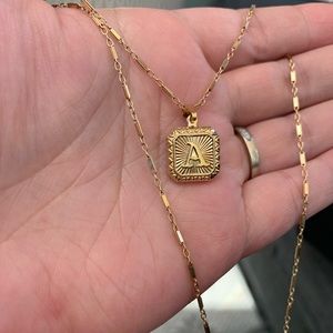 Miranda Frye Lindsey chain necklace w/ A pendant.